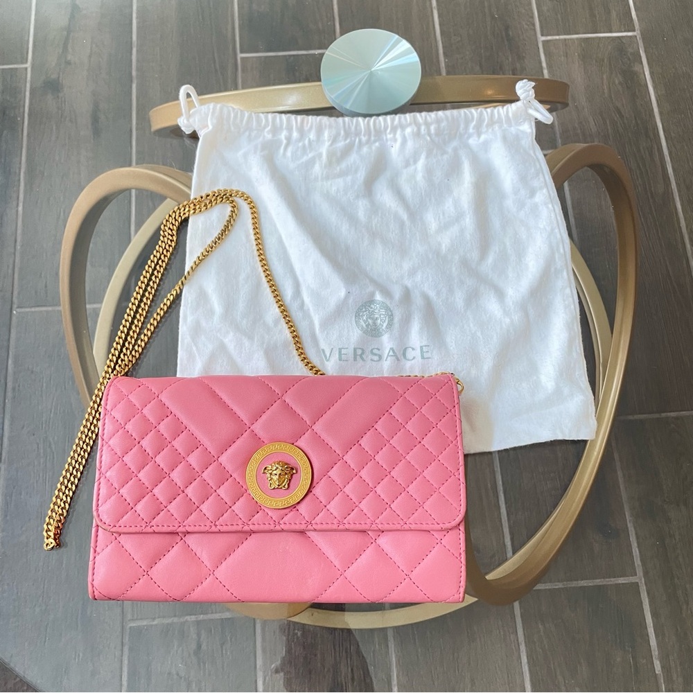 Versace Pink Quilted Crossbody Bag